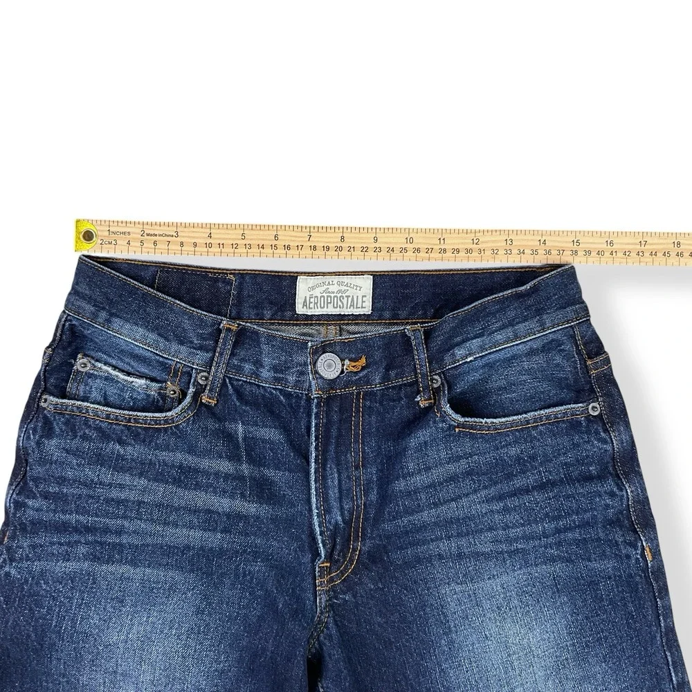 Aeropostale Men Jeans 30x32 (ACTUAL 30x29.5) Dark Blue Bootcut Benton Cotton EUC